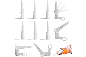 WITPOCE 10pcs Silica Angle Nozzle Screw-on Caulking Nozzle 360 Degree Rotation Bent Cone Nozzle Caulking Glue Head Parts,Replacement Silicone Tip Sockets