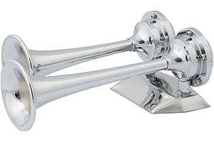 Marinco 10108 12V Chrome Plated Dual Trumpet Mini Air Horn