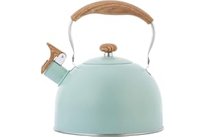 HUDHOWKS Bollitore Con Fischietto, 2,5 L Bollitore Da Tè In Acciaio Inossidabile Per Uso Alimentare, Teiera Con Manico Anti-Caldo, Bollitore Per L'acqua Con Fischietto, Bollitore Per Tè E Caffè Per Fornello A