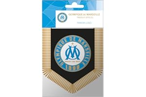 OLYMPIQUE DE MARSEILLE La Plume Dorée Fanion Logo Hantag Nylon Multicolore 13 x 0,2 x 16 cm