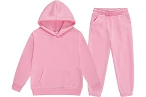 SoLu DAY8 Kids Tracksuit Girls Age 2-13 Years Sportswear Set Long Sleeve Hoodie Sweatshirt and Trousers Pants Set for Teen Girls Children's Winter Sport Running Walking Track Suit