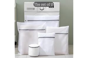 MORJCG 5Pcs Mesh Laundry Bags, Washing Bags for Laundry, Washing Machine Bag, Laundry Net, Delicates Wash Bag, Reusable and Durable Washing Bags for Delicates Blouse, Hosiery, Underwear (Grey)