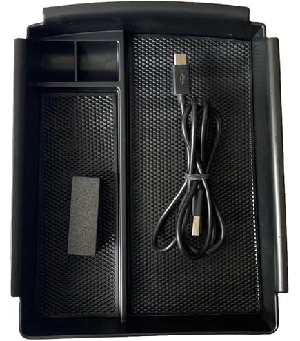 Organisateur Console Centrale Tesla Model S/X – Boîte Rangement + Porte-Gobelets, ABS Solide