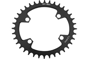 EMSea Bicycle Chainring Oval Black 96 BCD Chain Ring Single Round Tray Wide Narrow Bicycle Replacement for Mountain Bike Chain Ring