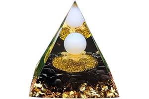 DOMYBEST FR Domybest Pyramide Orgonite Orgone Pyramide Cristal Générateur d'énergie Pyramide Améthyste Ornement Artisanat Guérison Reiki Chakra Méditation Yoga Décoration de Table 5cm