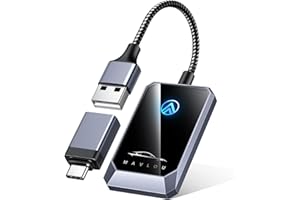 Mavlou Android Auto Wireless Adapter, Stabiler Schneller Wireless Android Auto Adapter, Neueste Wireless Android Auto Stick, Plug & Play, OTA Upgrade, für Android 11+ & Autos mit Wired Android Auto