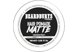 BY CAROBELS BEARDBURYS Beardburys Matte Wax, Cera Capilar Mate para Hombres, Fijación Media para Control sin Perder Flexibilidad, 100ml