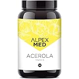 ALPEX-MED Acerola Vitamin C Kapseln – 180 Kapseln natürliches Vitamin C aus der Acerolakirsche, hochdosiertes Vitamin C, 100%