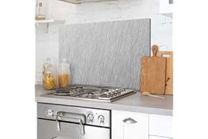 Deco Italia Paraschizzi in Alluminio Spazzolato per Retro fornelli Cucina, Pannello Schienale ignifugo | 72 x 48 cm