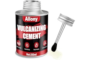 Allony Colle Vulcanisante Pneu, 250ML Colle Rustine, Colle Rustine Velo, Colle Pneu Voiture, Adhérence Rapide Durable, Réparation pour Chambres à Air de Vélo, Pneus de Voiture et Valves en Caoutchouc