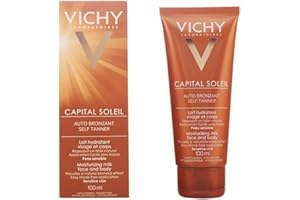 ‎VICHY Vichy Ideal Soleil Selbstbräuner-Milch für Gesicht und Körper, Selbstbräuner mit Sheabutter, Für bis zu 8 Stunden Feuchtigkeit und eine einheitliche Bräune, 100 ml