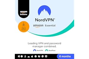 NordVPN Amazon Essential, 10 Devices, 6-Month, VPN & Password Manager, Digital Code