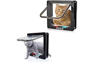 URCHUZE Große Katzenklappe, XL Hundeklappe 4 Wege Magnet, Wetterfeste Katzentür für Haustiere mit einem Umfang <63 cm