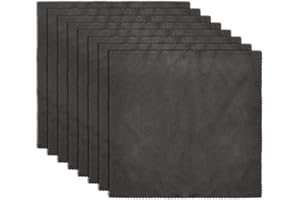 Angelkiss ZLQ9 8PCS 8 x 8inch Microfiber Glasses Cloths for Cleaning Camera Lenses, Sunglasses, Pad, Tablets, Android Phones, Windows, Spectacles, LCD Screens, Jewellery, Black, 18, Acrylic