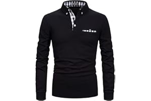 APAELEA Poloshirt Herren Langarm Baumwolle Golf T-Shirt Casual Tops
