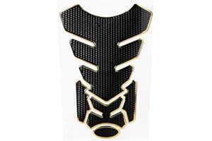 Gorgeri Adesivo per serbatoio moto, PVC 3D Adesivo per serbatoio carburante per gasolio Adesivo per serbatoio(Nero + Gold)