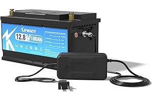 KEPWORTH Batteria al litio LiFePO4 12V 100Ah con Protezione 100A BMS a Bassa Temperatura e 4000+ cicli, per Camper, Barca, Casa, Kit di Pannelli Solari, Campeggio, Fotovoltaico