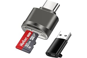 AXFEE Czytnik kart micro SD, czytnik kart pamięci USB-C, czytnik kart TF USB C do micro SDXC, Micro SD, kart micro SDHC (z USB C do USB A), kompatybilny z telefonami Galaxy, laptopami, MacBook (szary)
