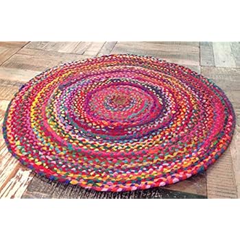 Second Nature Fair Trade groß rund 120 cm bunten Matte recyceltem