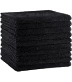 Serviettes De Coiffure Et Salon Noir 50x85cm - Lot De 10, 100% Coton Absorbantes