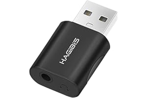 Hagibis - Carte son stéréo externe USB, adaptateur jack de 3,5 mm vers USB, pour casque et adaptateur audio, compatible avec Windows, Mac, ordinateurs portables et PS4