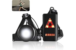 Konesky Lampada da Corsa Notturna, Sport Esterno Impermeabile Carica USB Torace da Jogging Leggero 3 modalità di Illuminazione con Fascia di Fissaggio Rimovibile (1 Pack)