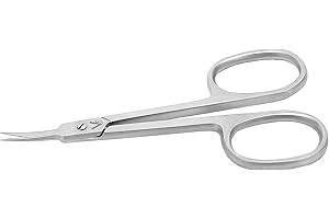 VIDA GOODS Pointed Curved Cuticle Scissors – Extra Fine Stainless Steel Manicure Scissors for Nails, Eyebrows, Nose Hair, Beard & Mustache - Precision Grooming Tool for Men & Women