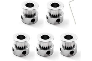 SEERAPHEE Juego de poleas temporizadoras GT2 20 dientes Agujero de 8 mm con llave para impresora 3D Correa dentada de 6 mm de ancho (paquete de 5)