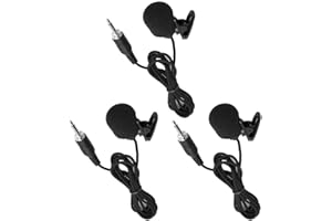 Ruiqas 3pcs Lavalier Lapel Microphone Mini 3.5mm Screw Plug Mic Collar Amplifier Mic for Teaching Tourist Guide