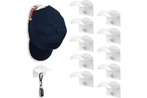 FuninCrea 10 Crochet à Chapeau, Capuchon en Caoutchouc Sans Perçage Support pour Chapeaux Porte Murale Armoire Porte ArmoirePorte Chapeaupour le Stockage des Chapeaux (Blanc)