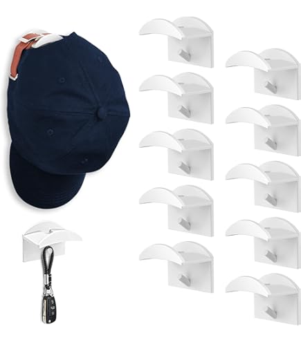 Lot De 3 Porte-chapeaux Pour Casquettes De Baseball, Organisateur Mural Avec 18 Crochets, Support Adhésif Puissant Pour Chapeaux, Cintre De Rangement | Leroy Merlin