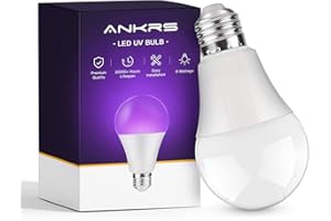 Ankrs 1 Pezzo Lampadina UV 9W, E27 Lampadine UV LED, Lampada di Luce Nera, UV Effetto Della Luce Ultravioletta per Halloween, Pittura per il Corpo, DJ Night Bar, Vernice Fluorescente, Party