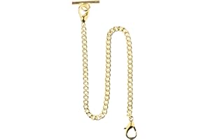 ALWESAM Pocket Watch Chain Albert T-Bar Chain Antique T Shaped Hanging Watch Chain 14 Inch Single Link Vest Belt