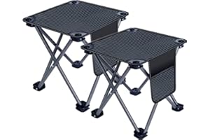 COADILNIO Camping Stool 2 Pack,Folding Chairs Outdoor,Fold Up Chairs, Portable Collapsible Chair for Outdoor Walking Hiking Fishing 330 LBS Capacity with Carry Bag (2, Striped black)