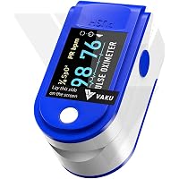 DR VAKU® Fingertip Pulse Oximeter & SpO2 Blood Oxygen Saturation Monitor, Four Directional OLED Display with Batteries…