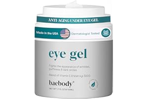 Baebody Critically Acclaimed Eye Gel Balm for Under Eyes to Smooth Fine Lines, Brighten Dark Circles and De-Puff Bags with Peptide Complex and Soothing Aloe, 1.7 Ounces