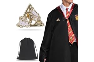KSJEHW Anzugbrosche für Herren, Brosche für Damenhemden, Kleid Brosche, für Männer, Frauen, Tücher, Revers, Harry Ansteck-Button, Hogwarts Crest, Stecknadel Geschenk für Harry-Fans(mit Samtbeutel)