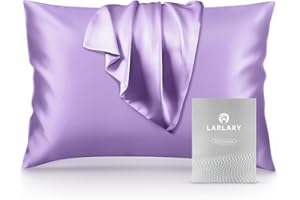 Larlary Jedwabna poszewka na poduszkę, 90% jedwab, 10% bawełna, miękka i hipoalergiczna (1, fioletowa, 50 x 75 cm)