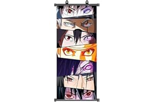 ZPPLD Naruto Tableau enroulable, Grand poster d'anime, Sharingan, Décoration murale, jeu vidéo, Tissu Manga, 70 x 30 cm