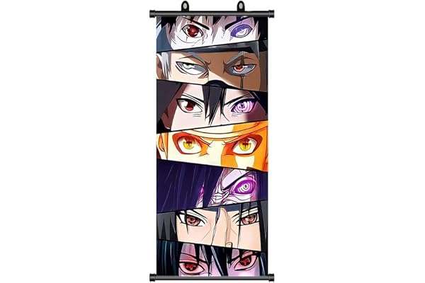 ZPPLD Naruto Rouleau/Affiche enroulable, Grande affiche anime, Décoration murale Sharingan, Rouleau de jeu vidéo, Affiche manga en tissu, 70 x 30 cm