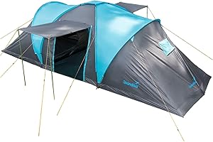 Skandika Tente dôme Hammerfest pour 6 Personnes | Tente de Camping avec/sans Tapis de Sol Cousu, avec/sans Technologie Sleeper & cabines Noires, 2 cabines, moustiquaires, Hauteur 2 m, étanche