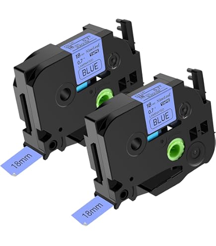 Superink 2-Pack TZ531 TZe-531 Black On Blue Label Tape For Brother P-Touch 12mm