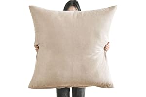 SWJ-SWJSSB Super King Size Pillow Cases,Square Extra Large Cushion Covers 50x50, 60 x 60,70x70,80x80 cm Soft Pillow Cover with Invisible Zipper Decorative pillowcases for pillows Sofa Couch ( Color : Beige , Siz