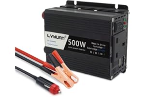 Yinleader 500W Power Inverter DC 12V TO 240V AC UK sokcet and Dual USB Charging Ports Car Converter
