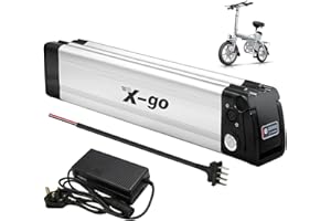 N\A X-go 36V Ebike Battery 10Ah 10.4AH Lithium Li-ion Folding Bike Replacement Battery Pack for 350W 250W 200W Electric Bicycles Motor With Charger (36V 10AH 4pin)