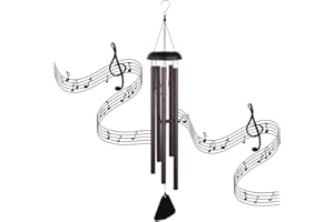 VKTY Large Aluminum Wind Chimes - 36-Inch Outdoor Deep Tone, 5 Tubes, Pleasant Melody Classic Retro Decor, Memorial Wind Chimes for Garden, Home, Yard, Indoor & Outdoor Decor