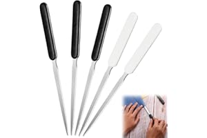 DIKEBAO 5 Pieces Letter Opener Stainless Steel Office Paper Tool Portable Envelope Opener Plastic Handle Letter Opener for Sealed Documents or envelopes in Home or Office Black and White (7.4in)
