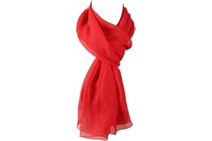 World of Shawls Chiffon Scarves Wraps for Wedding Party Special Occasions Women Plain Neck Scarf Soft Headwrap Girls Headscarf Sheer Wrap 45 x 160 Cm