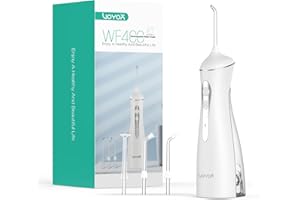 VOYOR-HEALTH Water Flosser for Teeth Cordless, Portable Oral Irrigator with 3 Modes 4 Jet Tips, IPX7 Waterproof Electric Dental Flosser, Water Jet Teeth Cleaner for Travel Home WF400 (White)