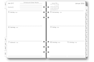 ‎SKYDUE SKYDUE Kalendereinlage A5, Wochenplaner A5 Einlagen 2026, Von November 2025 Bis Dezember 2026, Kalender Einlagen 2026 1 Woche 2 Mit Tabs, Kalendereinlagen Für Kalender Ringbuch a5